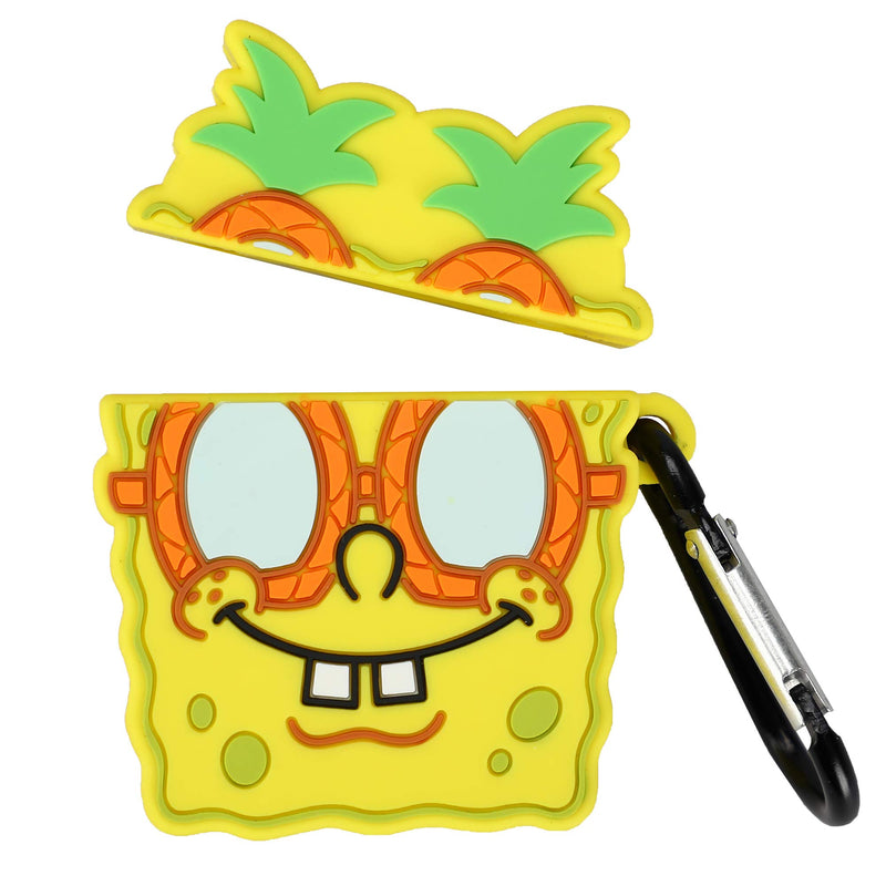 Spongebob Pineapple Glasses AirPod Case with Carabiner Hook