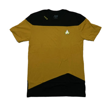 Star Trek Mens T-Shirt - Yellow Golden Operations Uniform Lapel Logo