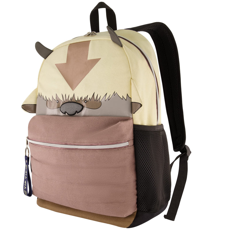 Avatar The Last Airbender 13 Inch Sleeve Laptop Backpack, Appa Yip Yip Padded Computer Bag for Commute or Travel, Multi, Brown
