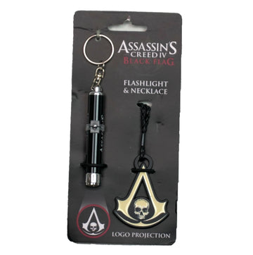 Assassin's Creed Black Flag Necklace and Logo Projection Flashlight Set