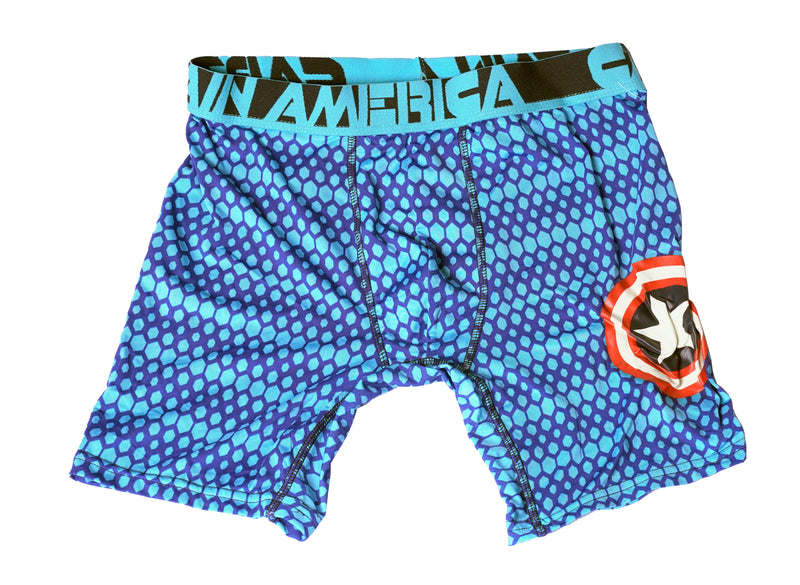 Marvel Captain America Electric Blue Boxer Briefs Men's Underwear