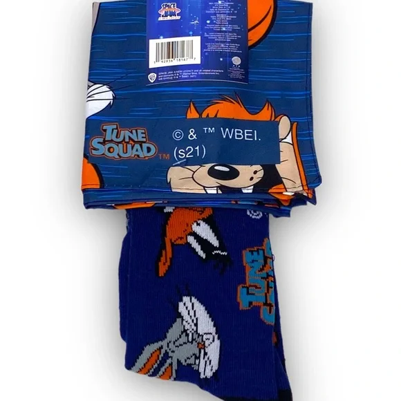 Looney Tunes Space Jam Crew Socks Set With Bandana