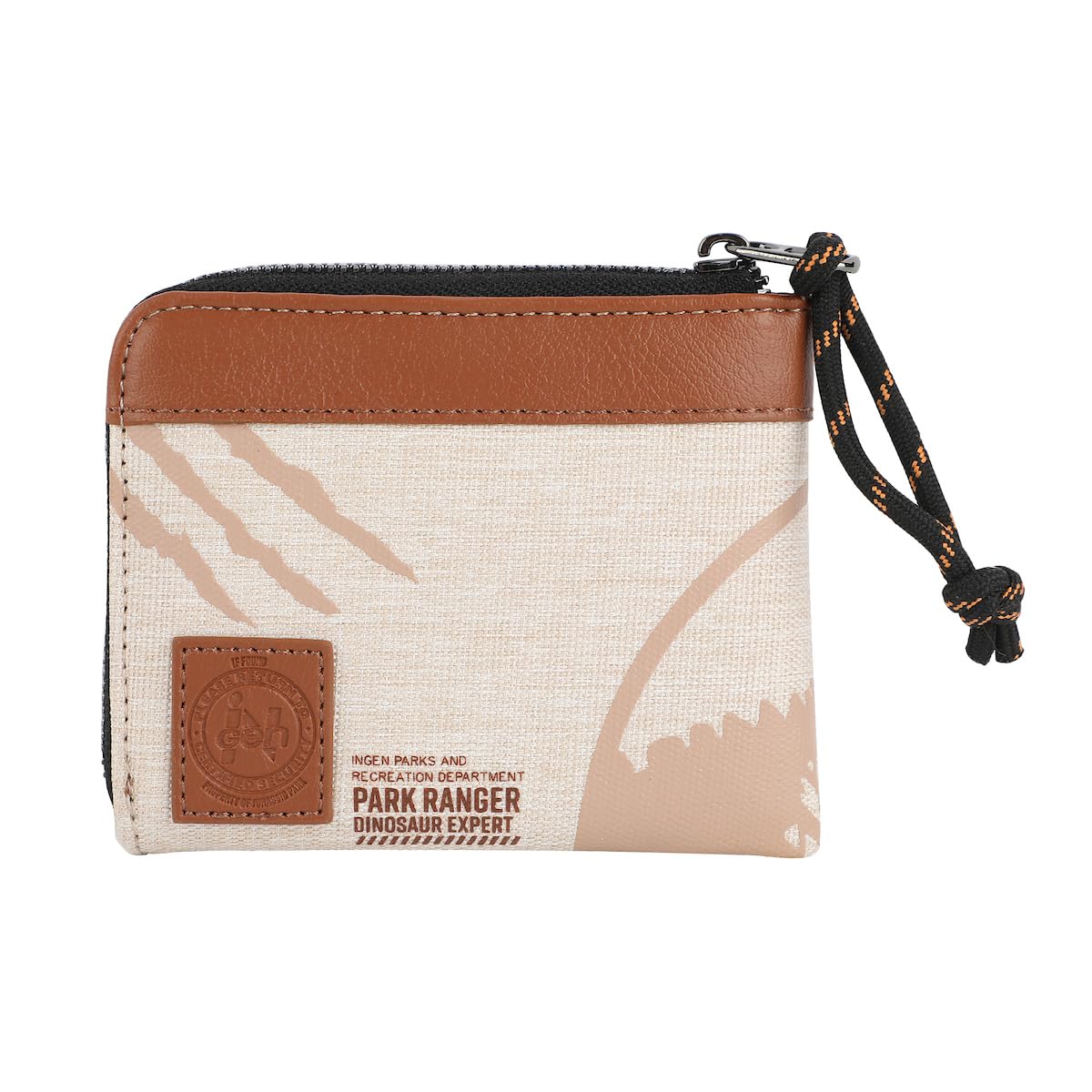 Bioworld Jurassic Park Khaki Logo L-Zip Wallet