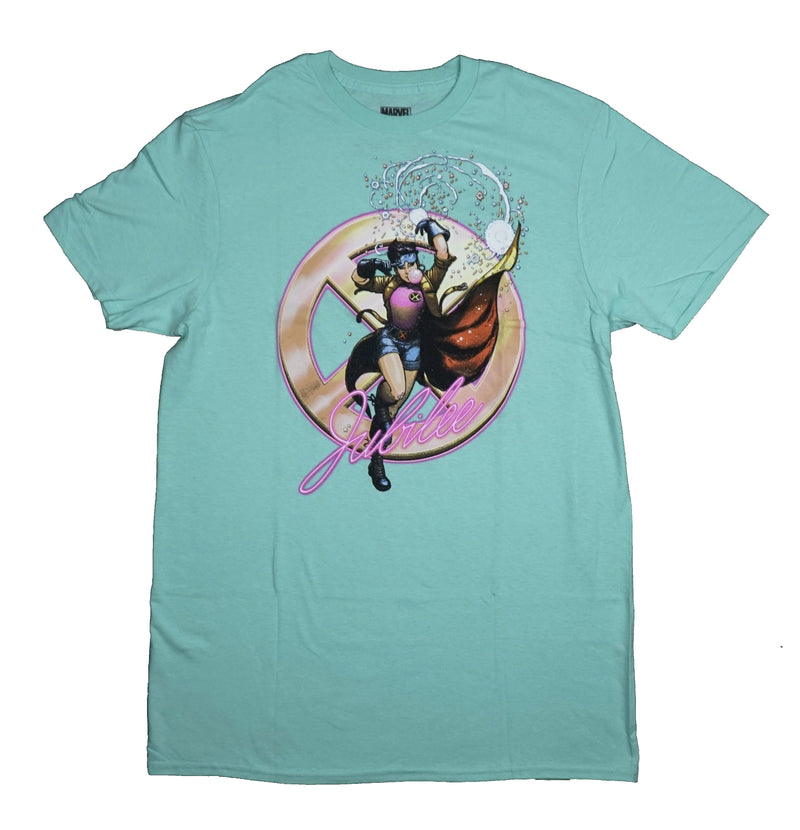 Marvel X-Men Crew Neck Unisex Adult Tees for Men & Women Jubilee Sparks Comics Short Sleeve T-Shirt