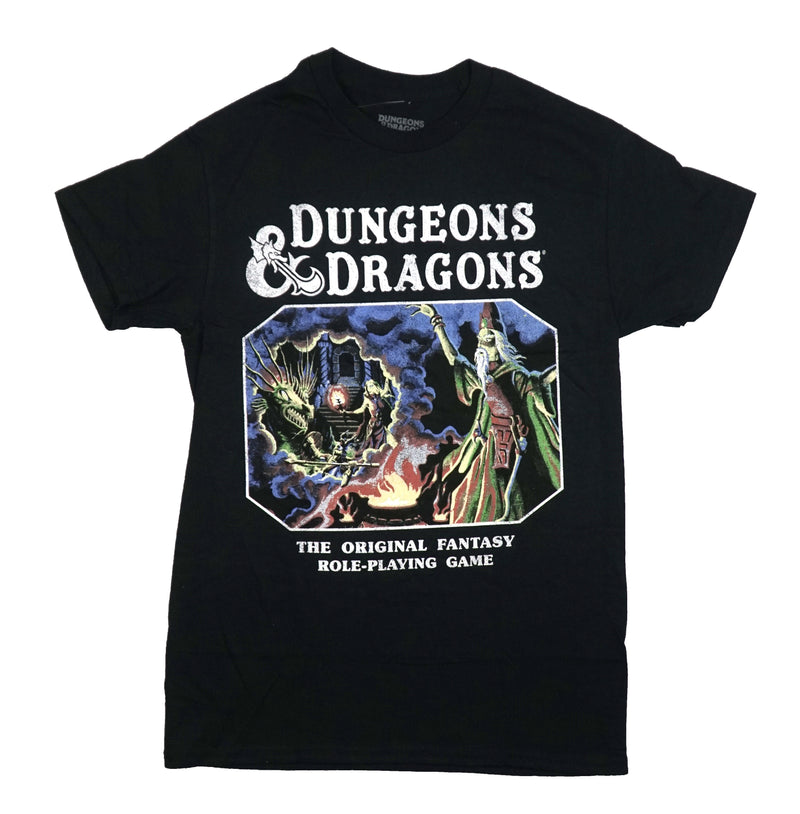 Dungeons & Dragons Mens T-Shirt - Wizard & Dragons Fantasy Role Playing