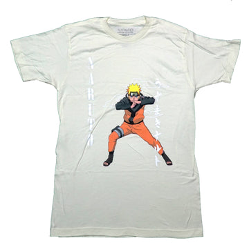 Naruto Shippuden Mens T-Shirt - Posing Clone Sign White Cloud Outline