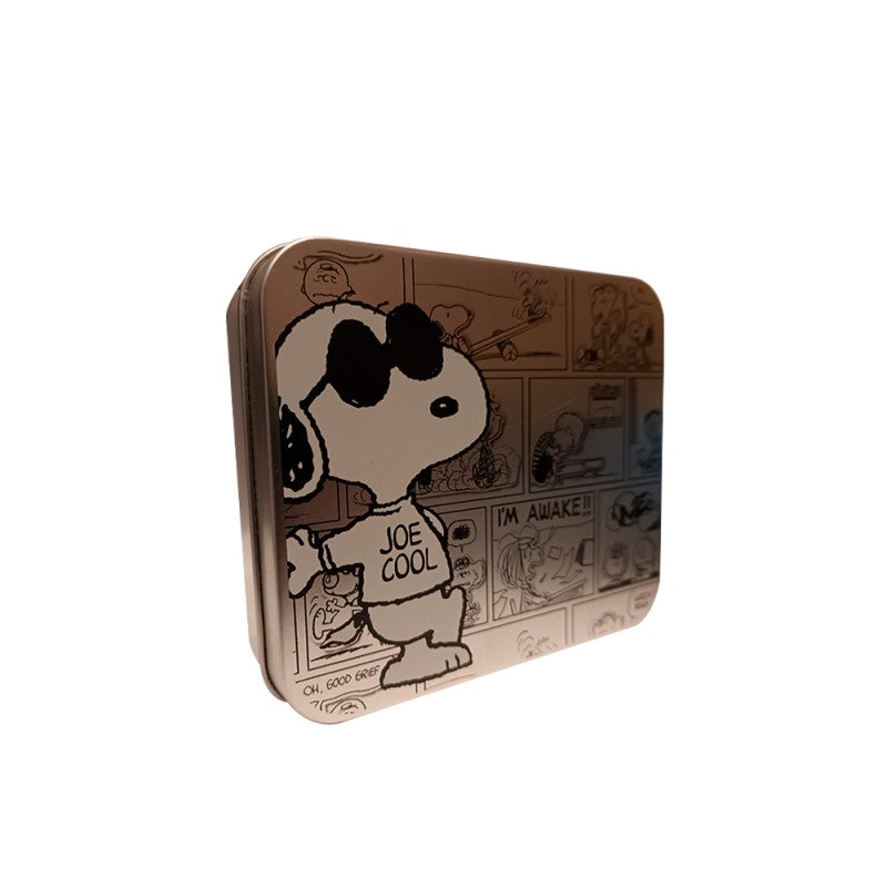 Peanuts Joe Cool and Comics Bifold Wallet in a Decorative Tin Case, Multi