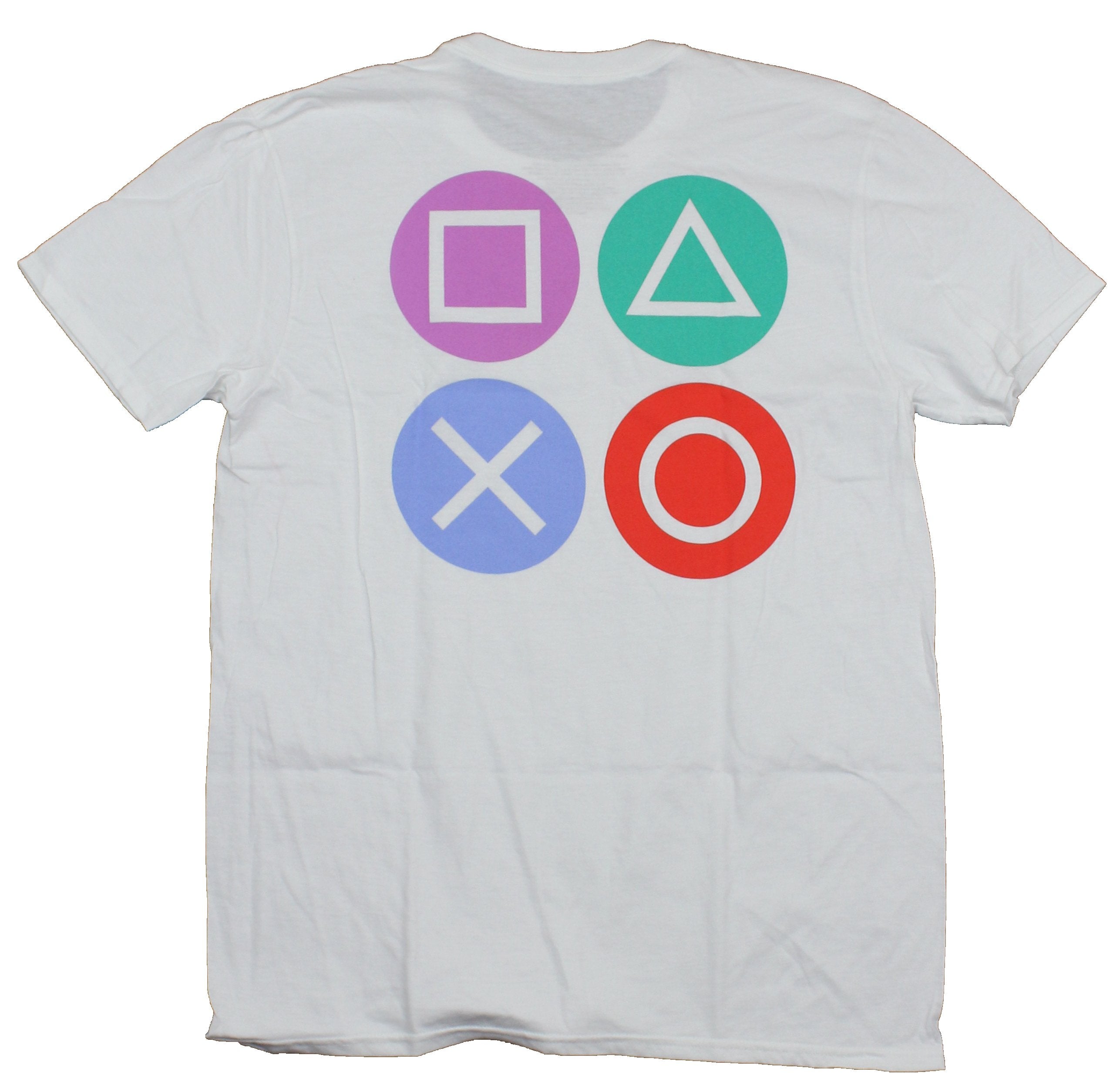 PlayStation Mens T-Shirt - Lapel Logo Front Color Buttons Back