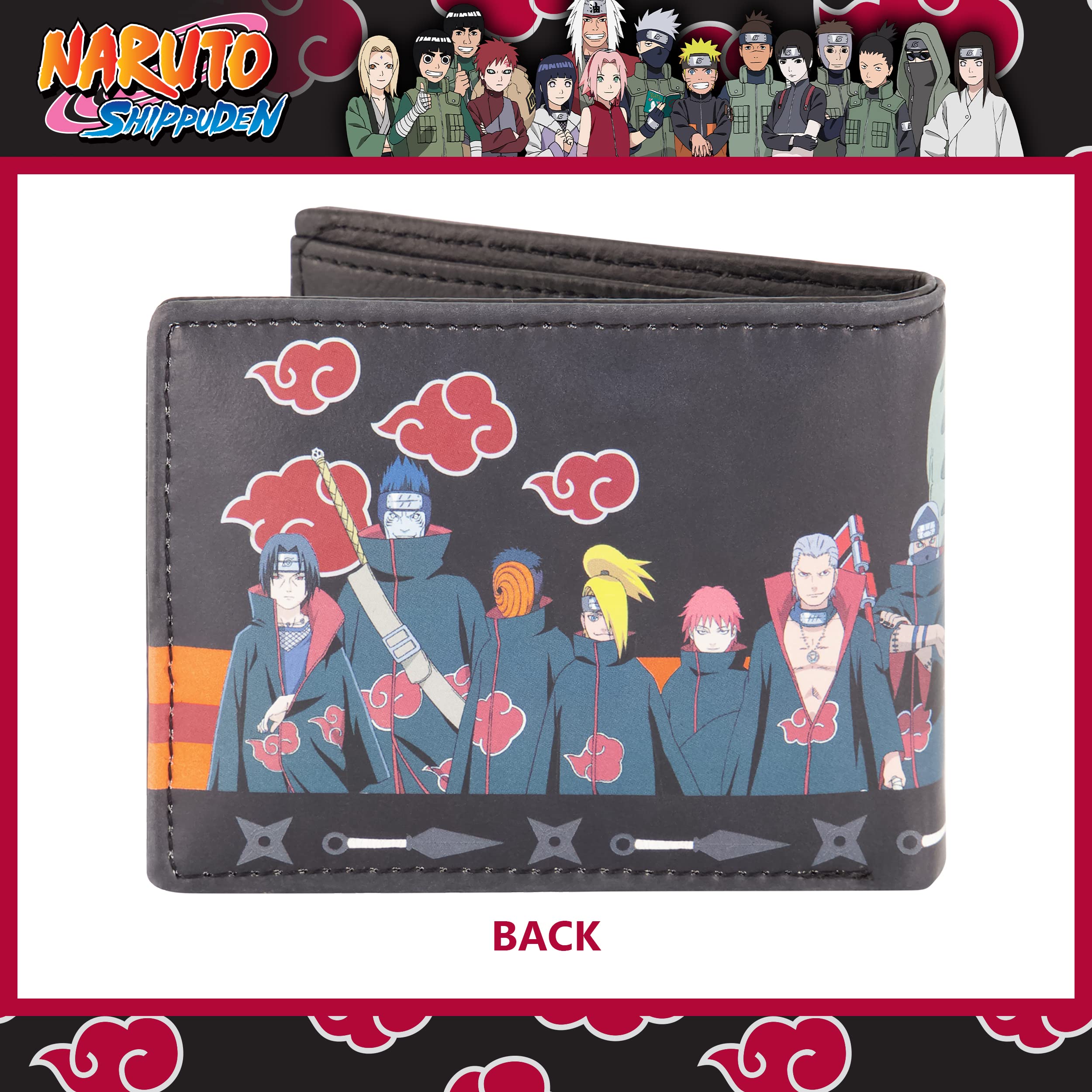 Naruto Bifold Wallet, Slim Wallet with Decorative Tin for Men and Women, Multi