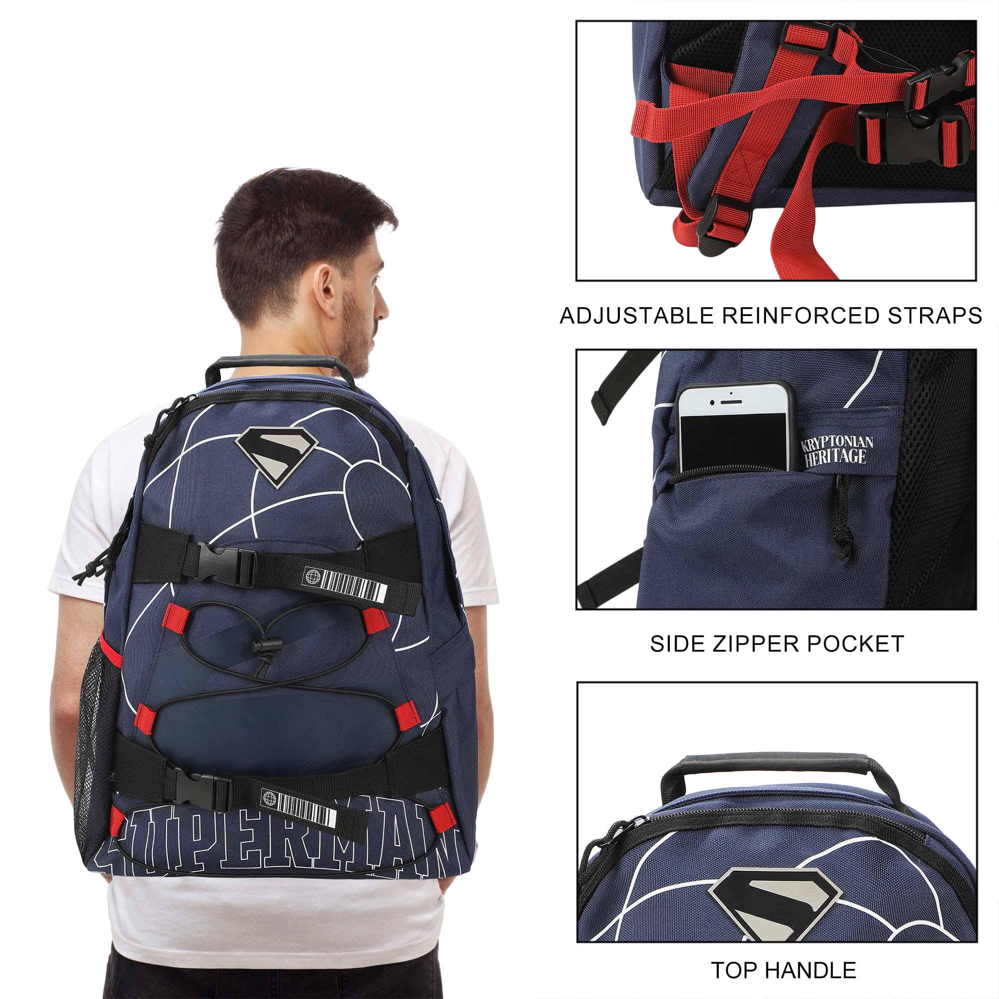 Superman Web Logo 17.5" Blue Backpack