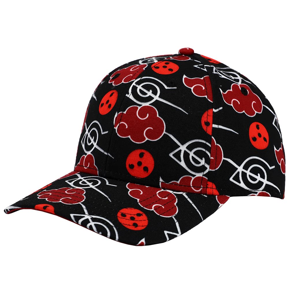 Naruto Itachi Sharingan Sublimated PolyTwill Baseball Cap Hat for Men Black