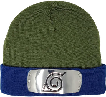 Ripple Junction Naruto Shippuden Kakashi Cosplay Adult Anime Beanie with Metal Plate for Men and Women Officially Licensed