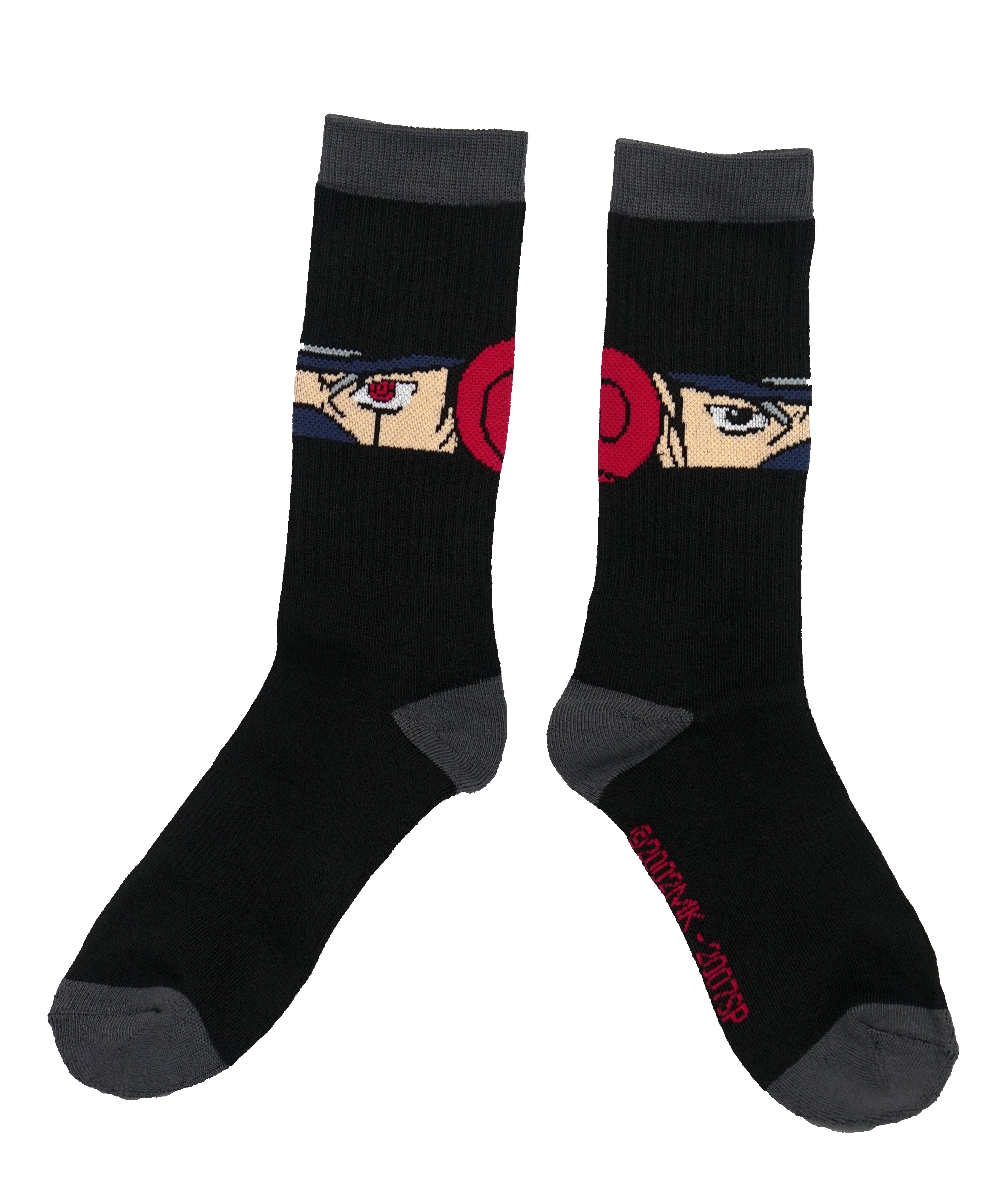Naruto Shippuden 5 Pack Eye Bar Crew Socks Licensed Ripple Junction