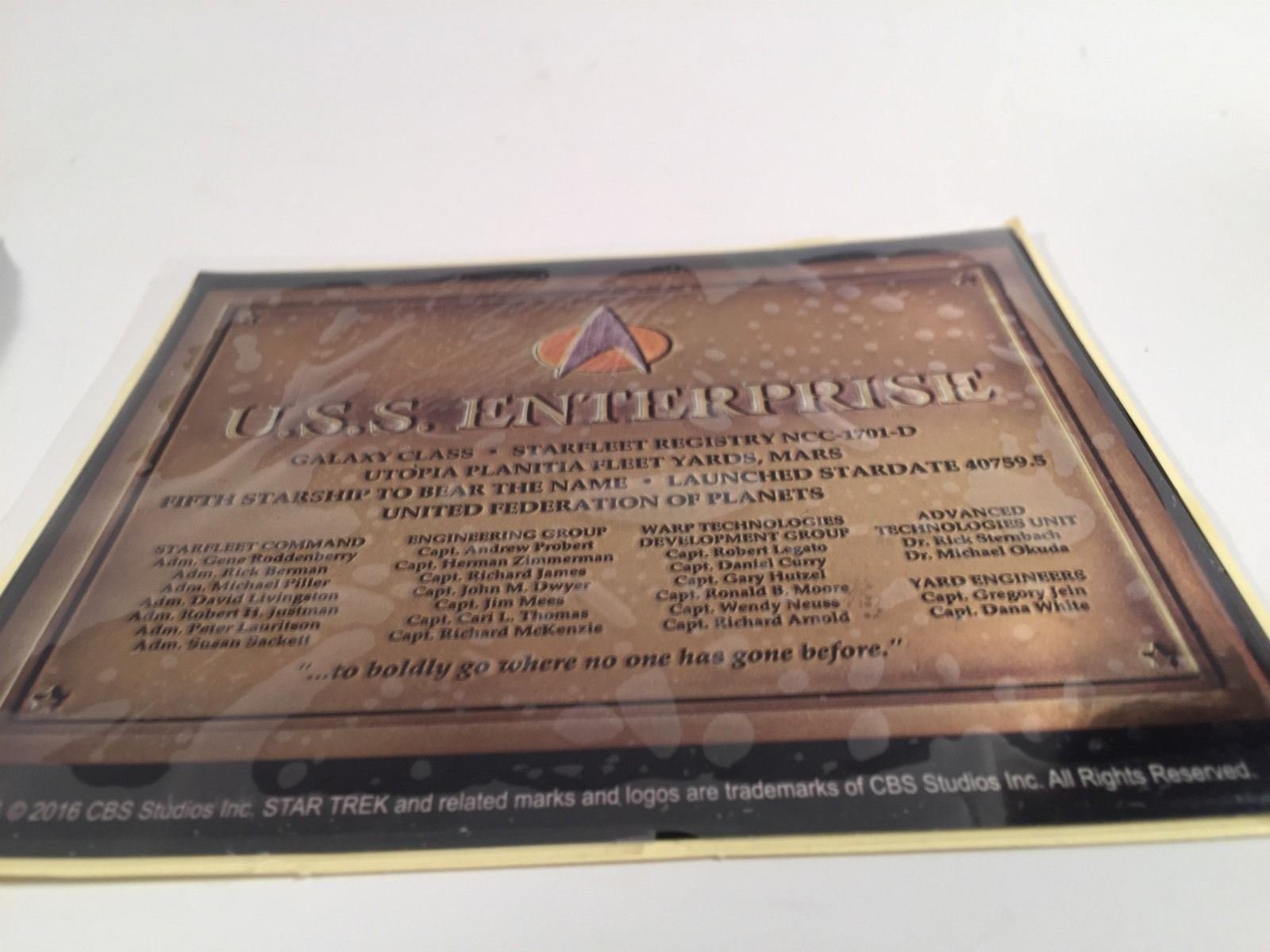 Star Trek Loot Crate Exclusive USS ENTERPRISE Bridge Deck Wall Plaque Replica