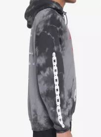 Official Crunchyroll Death Note Rules & Ryuk Dark Wash Tie Dye Hoodie