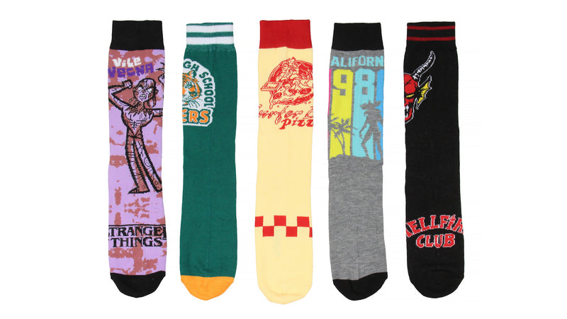 Bioworld Stranger Things Crew Socks 5 Pairs Mid Crew Socks For Men Women 5 Pack
