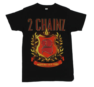 2 Chainz Mens T-Shirt - "Based on a T.R.U Story" Golden 2 Crest Image