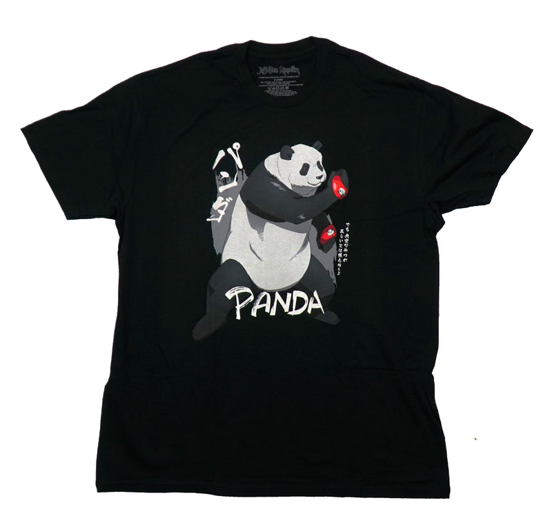 Jujutsu Kaisen Mens T-Shirt - Grayscale Panda with Red Gloves