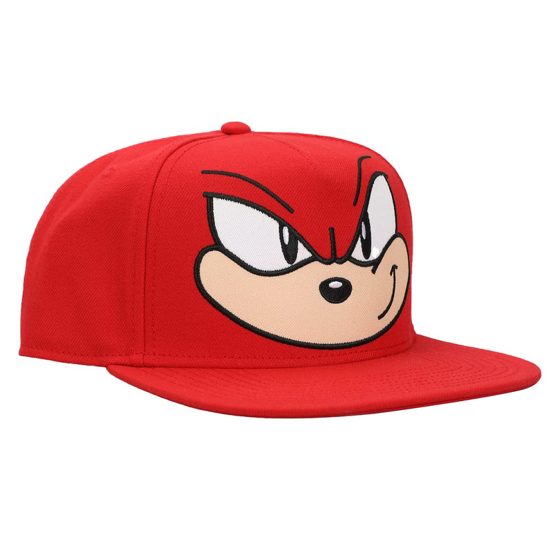 Bioworld Sonic The Hedgehog Knuckles Big Face Men's Red Snapback Hat