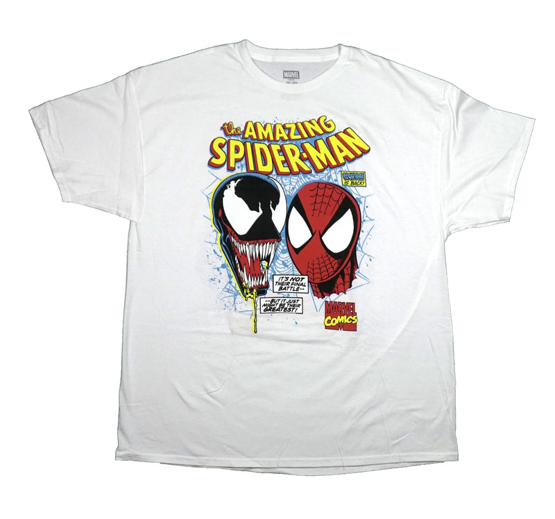 Spider-Man-Venom Mens T-Shirt - Faceoff  Front It's Not Their Final Battle