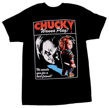 Chucky Child's Play Mens T-Shirt - Wanna Play  you for a best friend