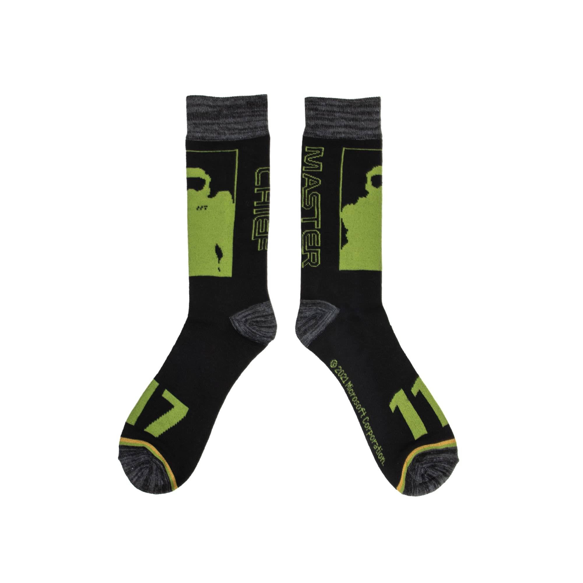 Halo Infinite Master Chief Simplified Art Men's Black Casual Crew Socks
