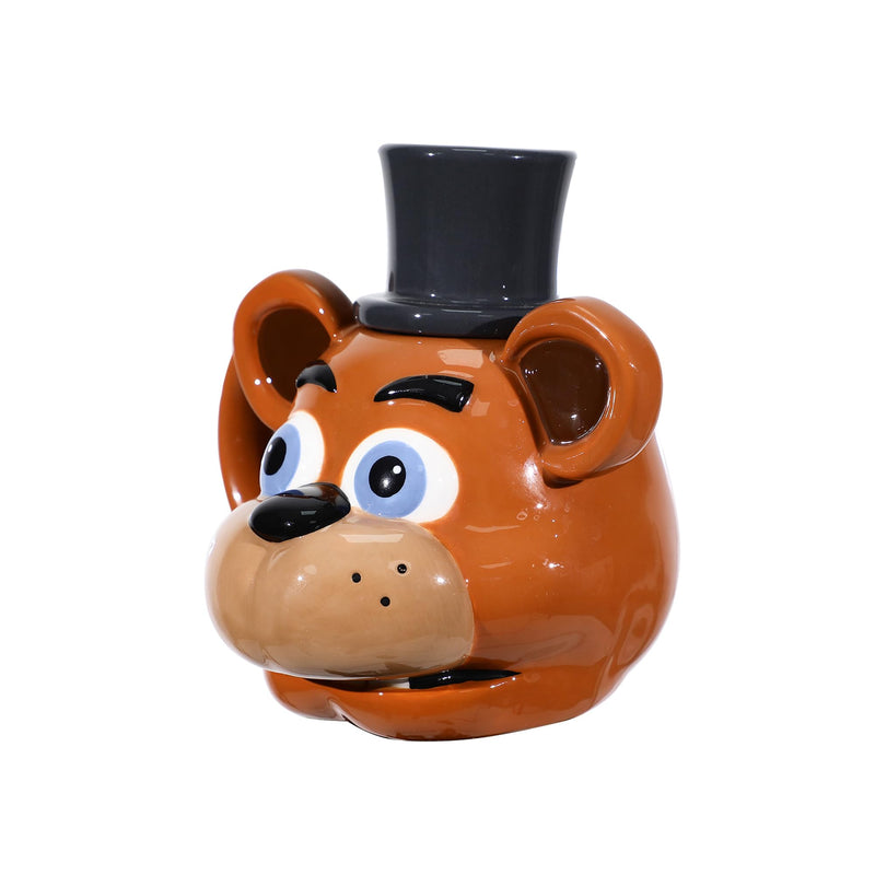 Five Nights At Freddy's Sculpted Freddy Fazbear Ceramic Mug With Hat Lid 23 oz