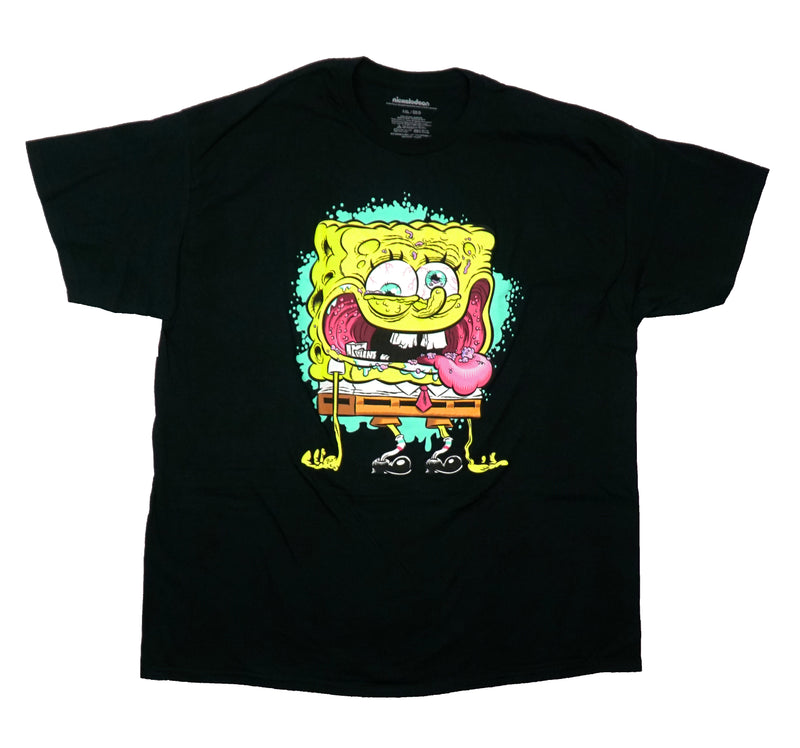 Spongebob Squarepants Mens T-Shirt - Crazy Bulging Bloodshot Eyes Spongebob - Inmyparentsbasement.com