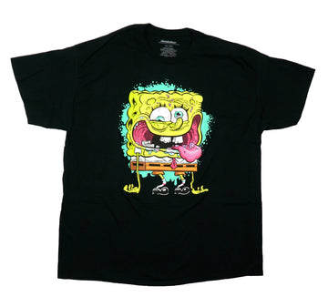 Spongebob Squarepants Mens T-Shirt - Crazy Bulging Bloodshot Eyes Spongebob