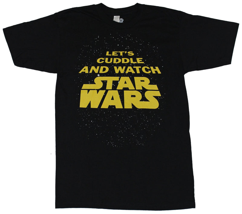 Star Wars Mens T-Shirt - Let's Cuddle and Watch Star Wars Image