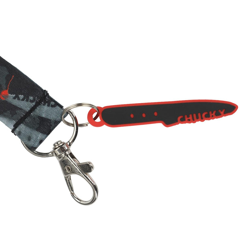 Chucky Wanna Play? Lanyard With Rubber Charm and Clear ID Sleeve