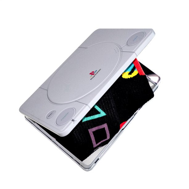 PlayStation Original Crew Socks 2 Pair PS1 Console tin Gift Set