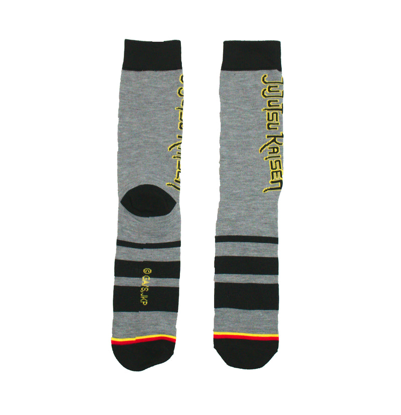Jujutsu Kaisen Black Title outlined in Yellow Men's Crew sock