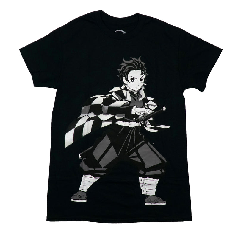 Demon Slayer Mens T-Shirt - Tanjiro Grayscale Fighting Stance