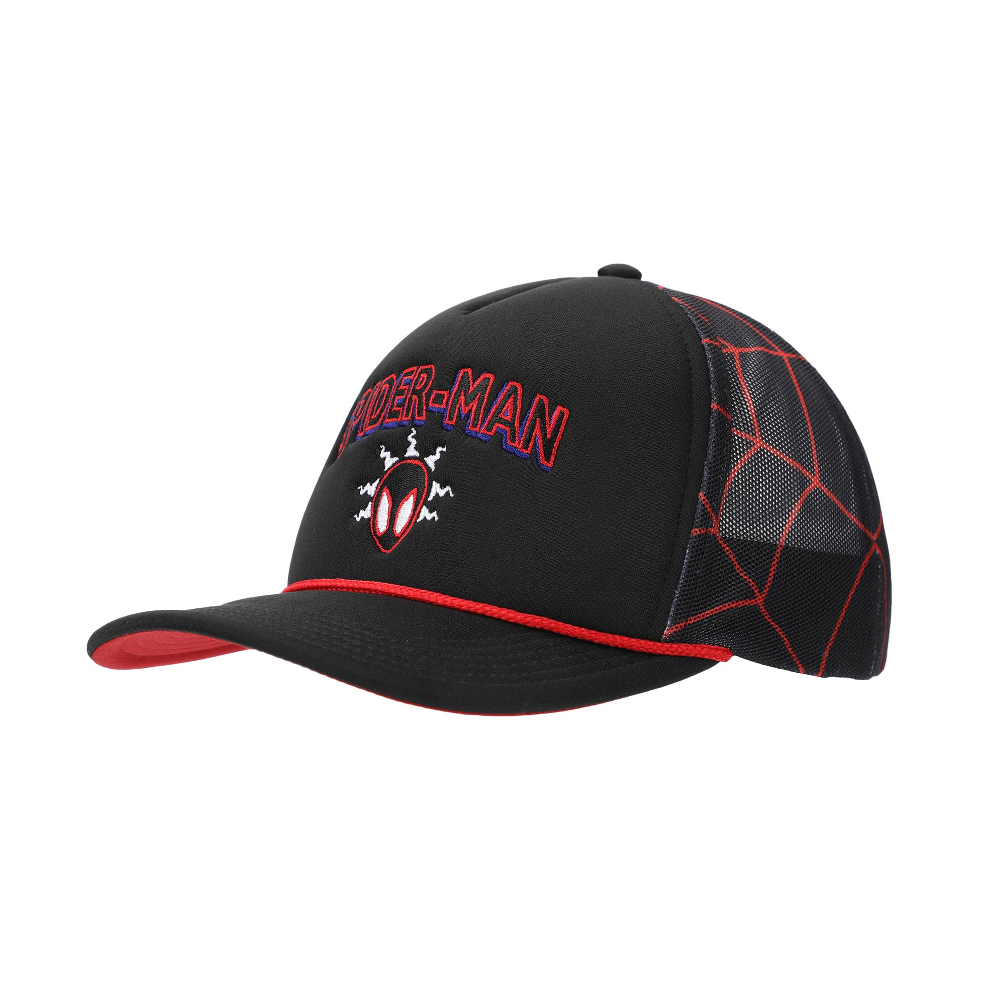 Spider-Man Into The Spider-Verse Miles Morales Spidey Sense Adult Black Trucker Hat