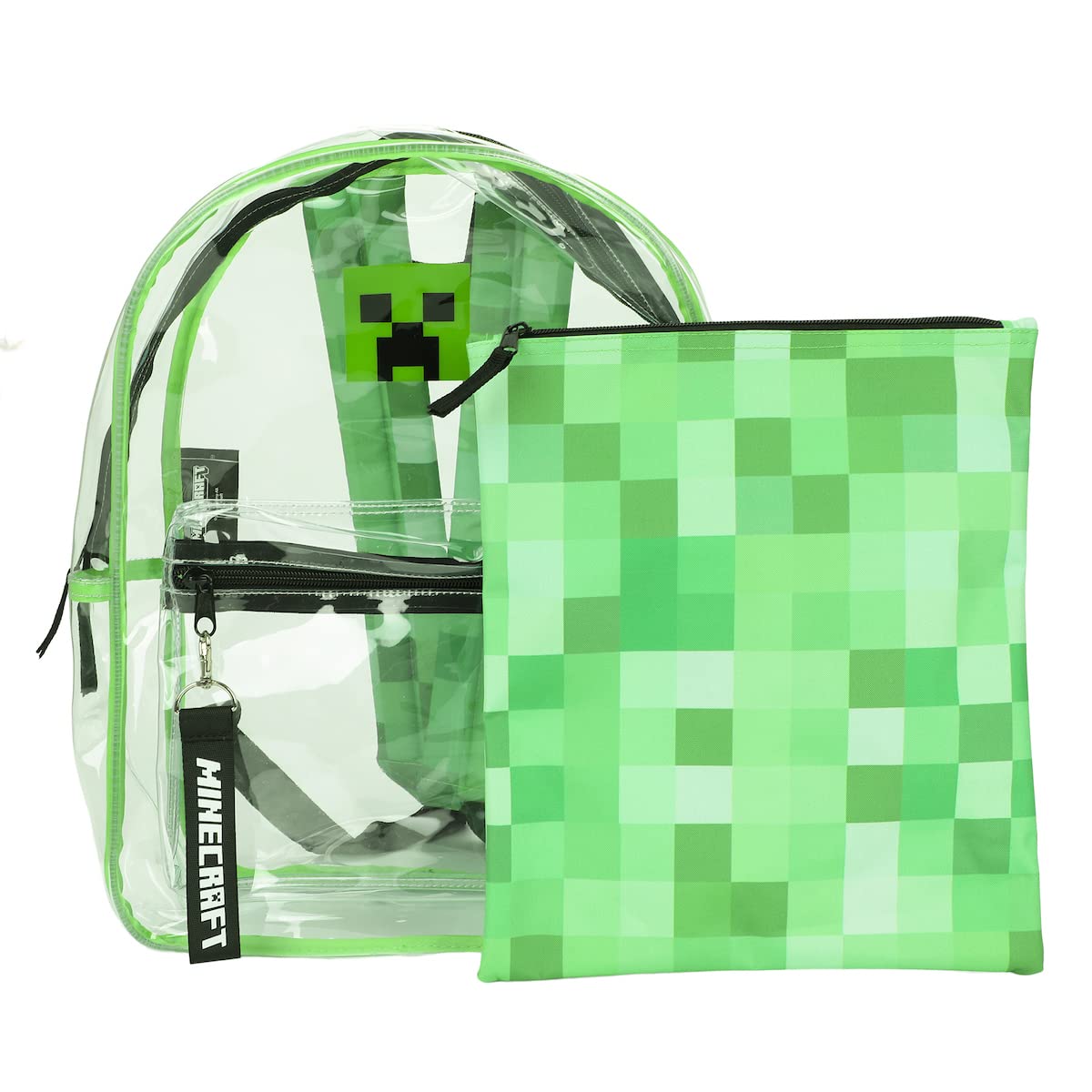 Bioworld Minecraft 17 Clear Plastic Backpack with Removable Laptop Pocket
