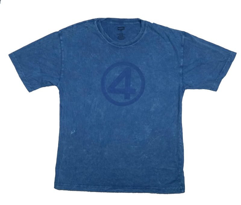 Fantastic 4 Four Mens T-Shirt - Marvel Logo Stone Washed