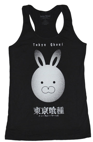 Tokyo Ghoul Girls Juniors Tank Top - Distressed Rabbit Face Between Writing