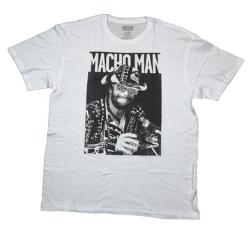 Macho Man Mens T-Shirt - Smiling Macho Man Photo Box Under Name