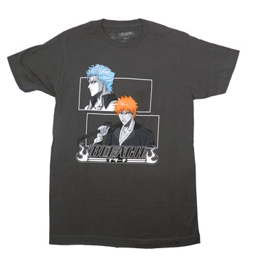 Bleach Ichigo & Grimjaw Mens T-Shirt - White Boxed Images Above Name