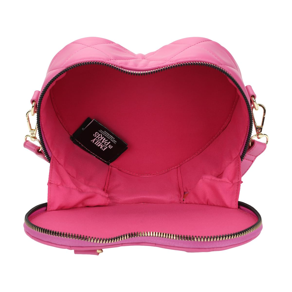 Emily In Paris Women's Pink Heart-Shaped Crossbody Handbag