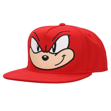 Bioworld Sonic The Hedgehog Knuckles Big Face Men's Red Snapback Hat