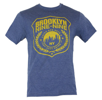 Brooklyn Nine-Nine Mens T-Shirt  - Distressed Badge Style Logo Image