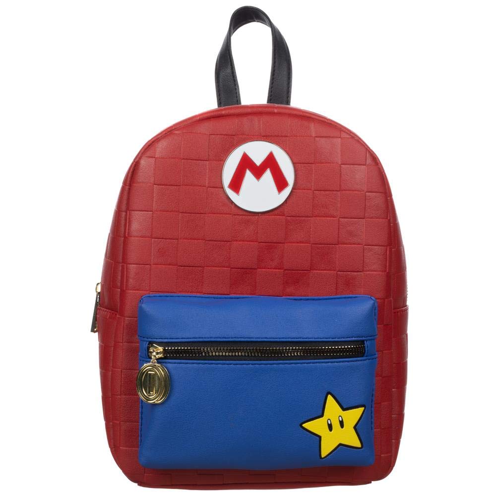 Bioworld Super Mario Brothers Mini Backpack Merchandise - Red and Blue