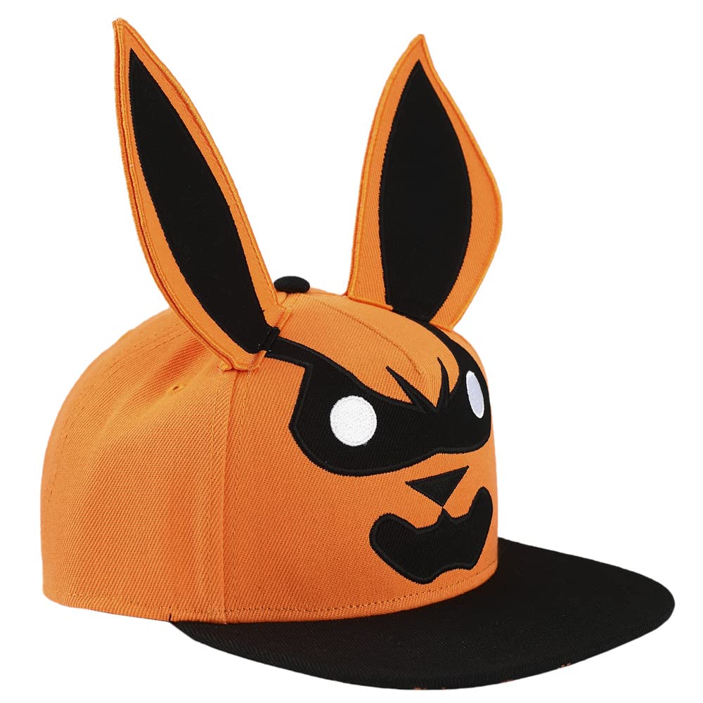 Bioworld Naruto Cosplay Kurama Orange & Black Snapback Hat for Men