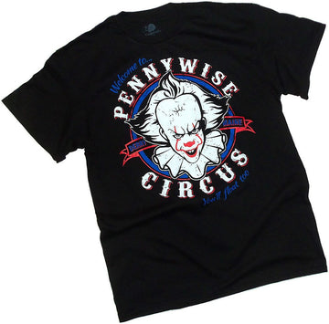 It Stephen King's Mens T-Shirt - Pennywise Circus Face Circle Logo