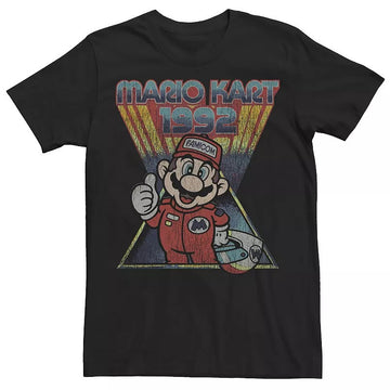 Mario Kart Mens T-Shirt - Super Mario Famicon 1992 Distressed Image Thumbs Up