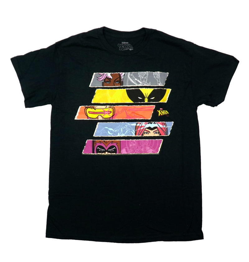 X-Men '97 Mens T-Shirt - Torn Strips of Characters Eyes