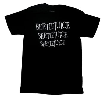Beetlejuice Mens T-Shirt - Repeat Name Front Deetz Family Back