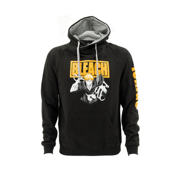 Ripple Junction Bleach Ichigo Portrait and Orange Logo Adult Anime Popover Hoodie